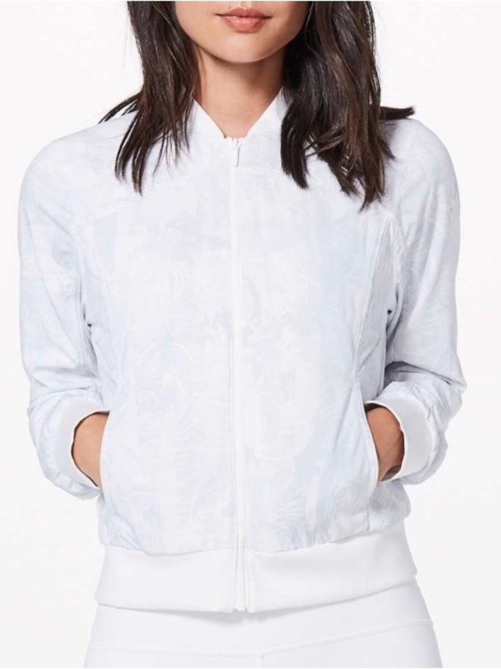Lululemon Bomb Around Jacket *Reversible White / Eternal Wave White Size 6